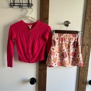 New Boutique Fall Skort + Matching Cat & Jack Button Down Cardigan Sweater